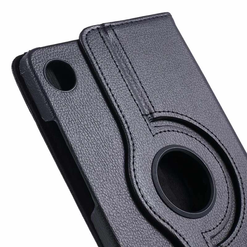 Para Samsung Galaxy Tab A9 Case PU Couro Rotativo Tampa de Tablet - Preto