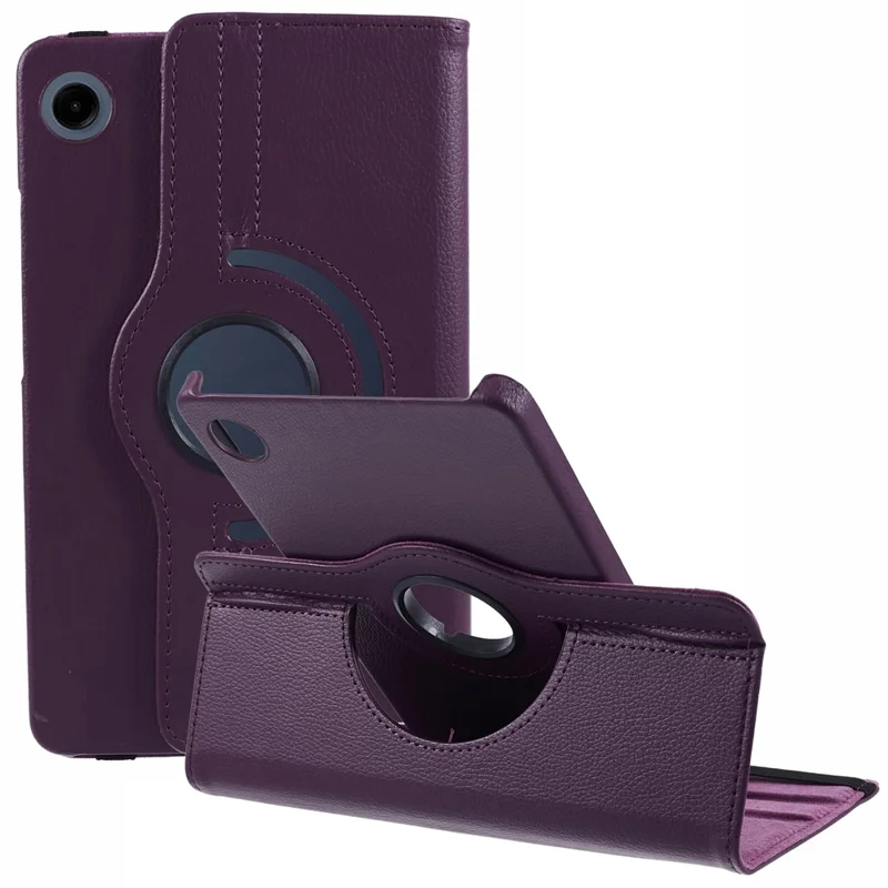 For Samsung Galaxy Tab A11 / A9 Case PU Leather Rotating Stand Tablet Cover - Purple