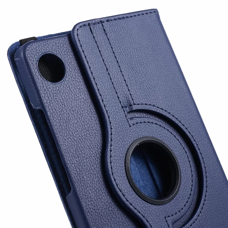 For Samsung Galaxy Tab A11 / A9 Case PU Leather Rotating Stand Tablet Cover - Dark Blue