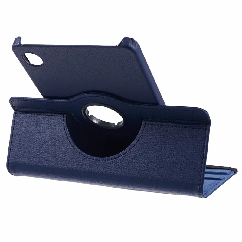 For Samsung Galaxy Tab A11 / A9 Case PU Leather Rotating Stand Tablet Cover - Dark Blue