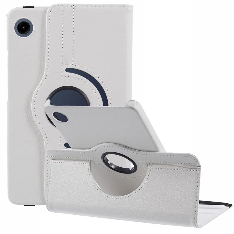 Pour Samsung Galaxy Tab A9 Case PU Cuir Rotatif Support Tablette Housse - Blanc