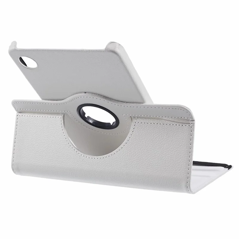 Pour Samsung Galaxy Tab A9 Case PU Cuir Rotatif Support Tablette Housse - Blanc