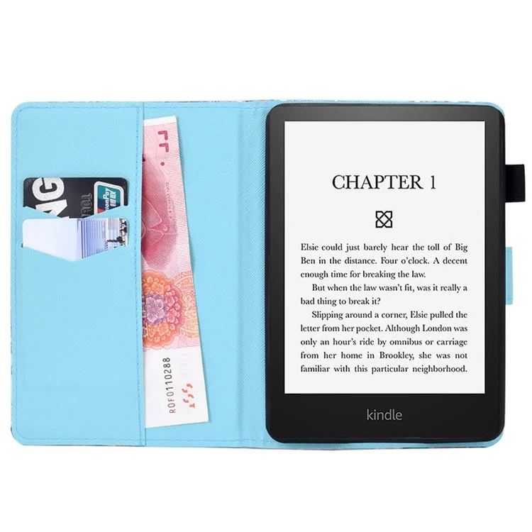 For Amazon Kindle 11th Gen (2022) Case Pattern Printing Leather Wallet E-reader Cover - Corgi