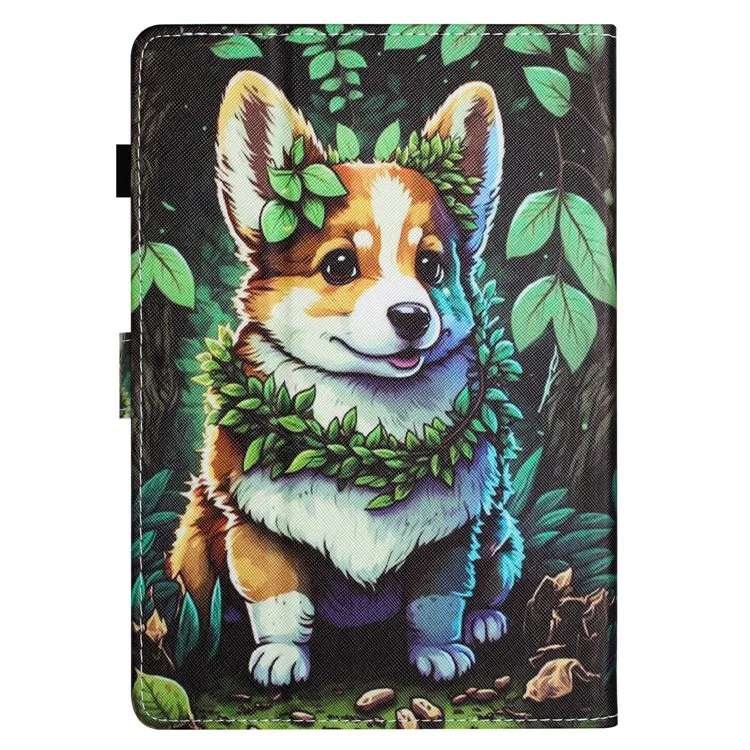 For Amazon Kindle 11th Gen (2022) Case Pattern Printing Leather Wallet E-reader Cover - Corgi