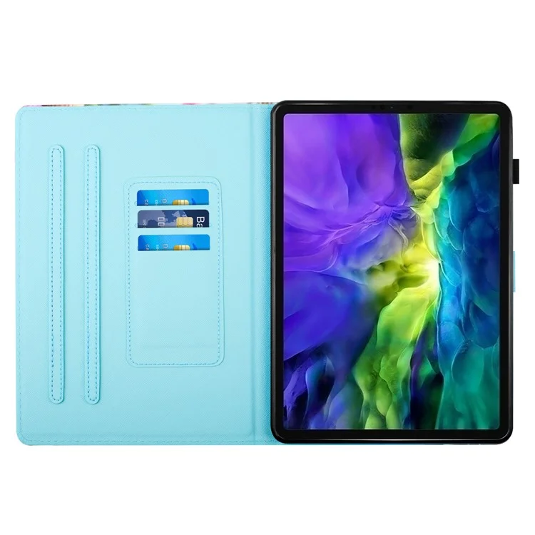 Para iPad 10.9 (2022) Case PU Leather Card Holder Pattern Printed Tablet Cover - Raccoon