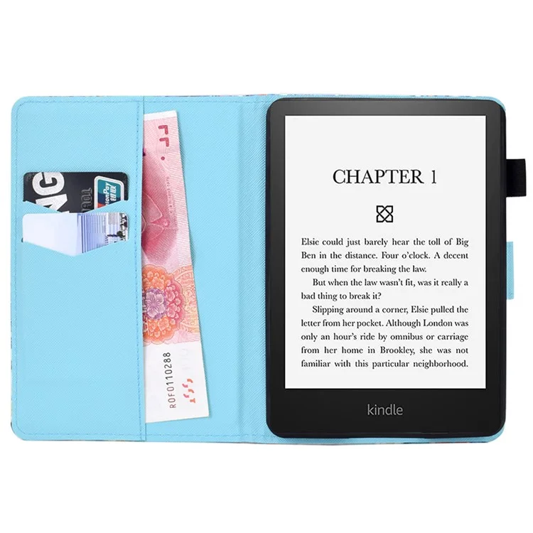 For Amazon Kindle Paperwhite 5 (2021) Case Stylish Pattern Leather Wallet E-reader Cover - Owl