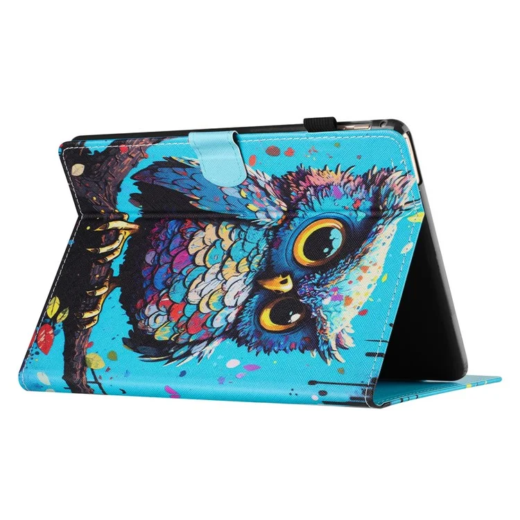 For Amazon Kindle Paperwhite 5 (2021) Case Stylish Pattern Leather Wallet E-reader Cover - Owl