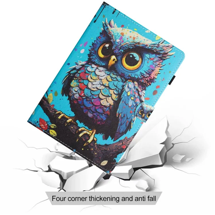 For Amazon Kindle Paperwhite 5 (2021) Case Stylish Pattern Leather Wallet E-reader Cover - Owl