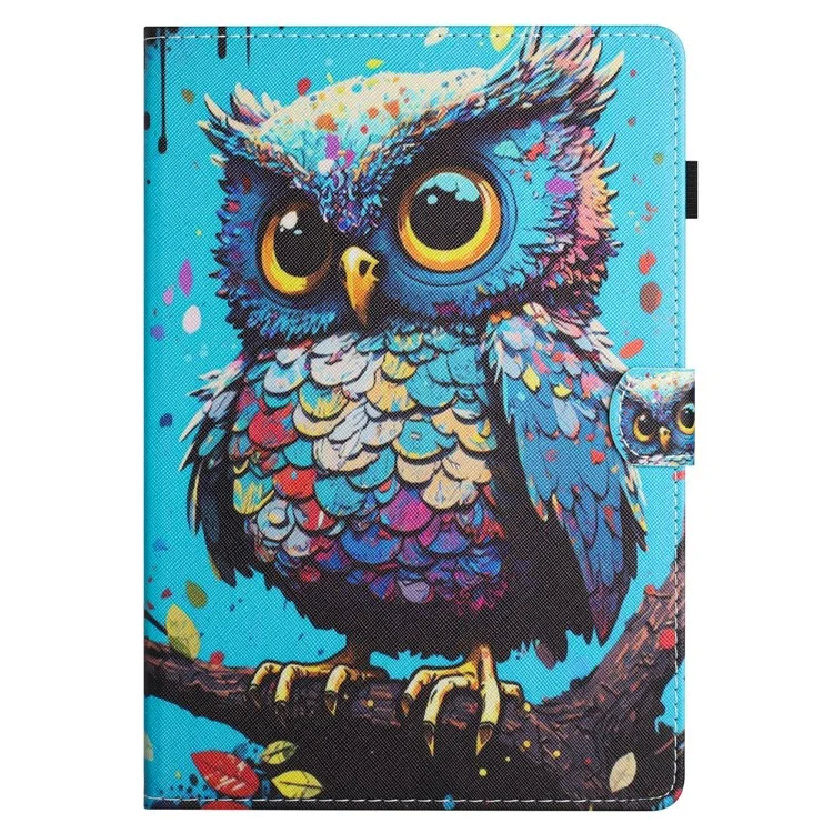 For Amazon Kindle Paperwhite 5 (2021) Case Stylish Pattern Leather Wallet E-reader Cover - Owl