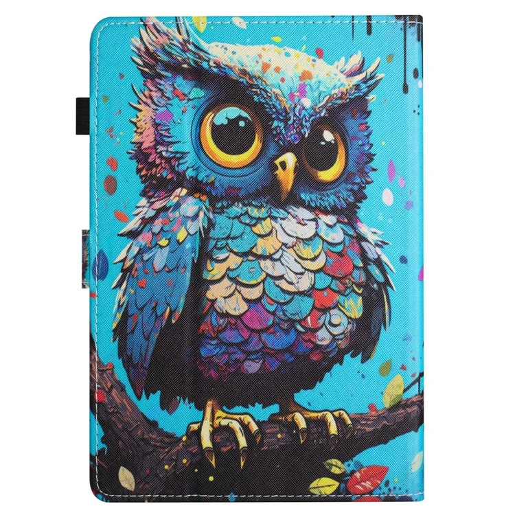 For Amazon Kindle Paperwhite 5 (2021) Case Stylish Pattern Leather Wallet E-reader Cover - Owl