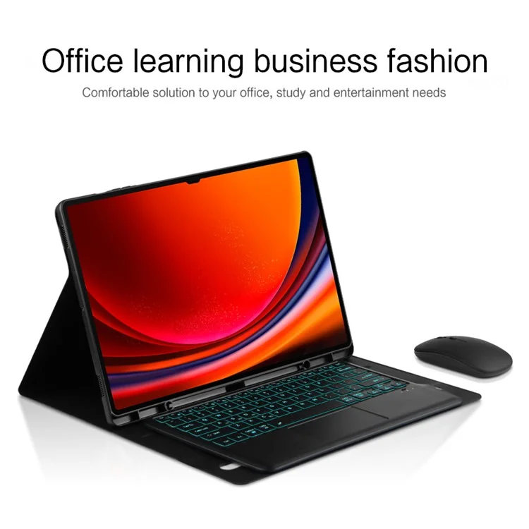 Per Samsung Galaxy Tab S9 Ultra Backlight Touchpad Bluetooth Tastiera con Penna Slot Custodia in Pelle Tablet
