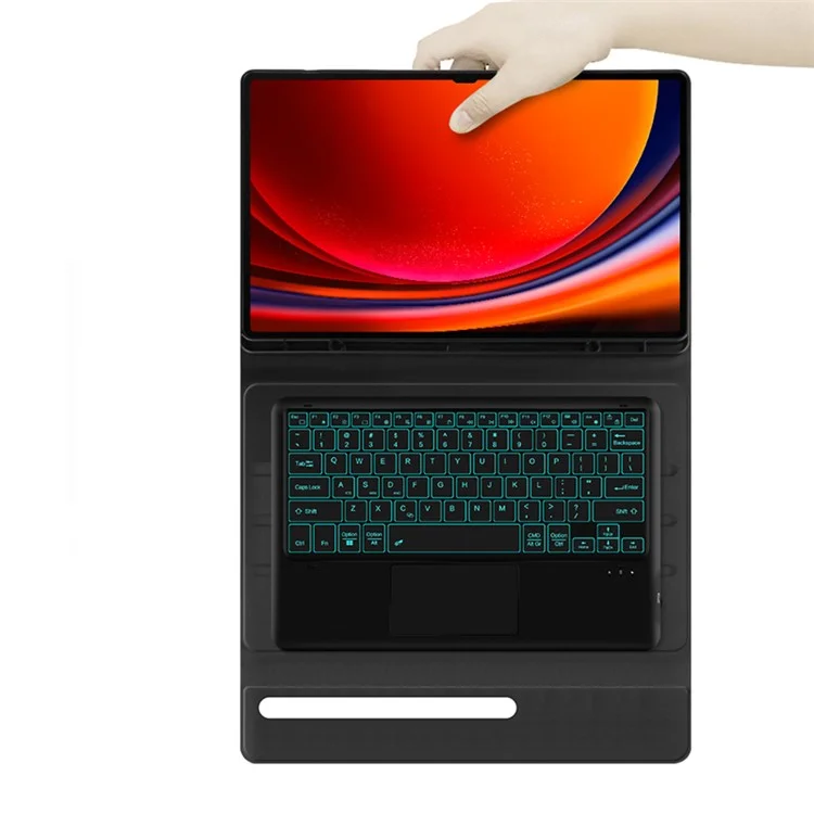Per Samsung Galaxy Tab S9 Ultra Backlight Touchpad Bluetooth Tastiera con Penna Slot Custodia in Pelle Tablet