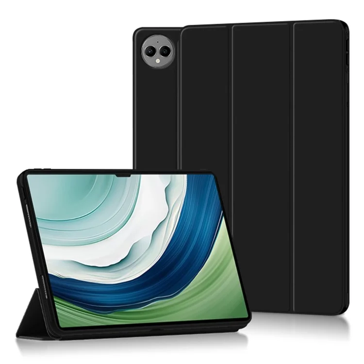 Pour Huawei MatePad Pro 13.2 Housse Étui en Cuir PU Trifold Stand Tablet Cover - Noir