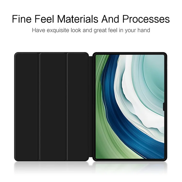 Pour Huawei MatePad Pro 13.2 Housse Étui en Cuir PU Trifold Stand Tablet Cover - Noir