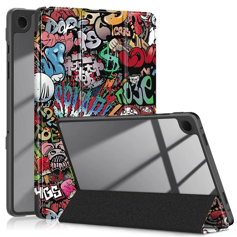 For Samsung Galaxy Tab A9+ x210 x216 Case Tri-fold Stand Pattern Printing Tablet Cover - Graffiti