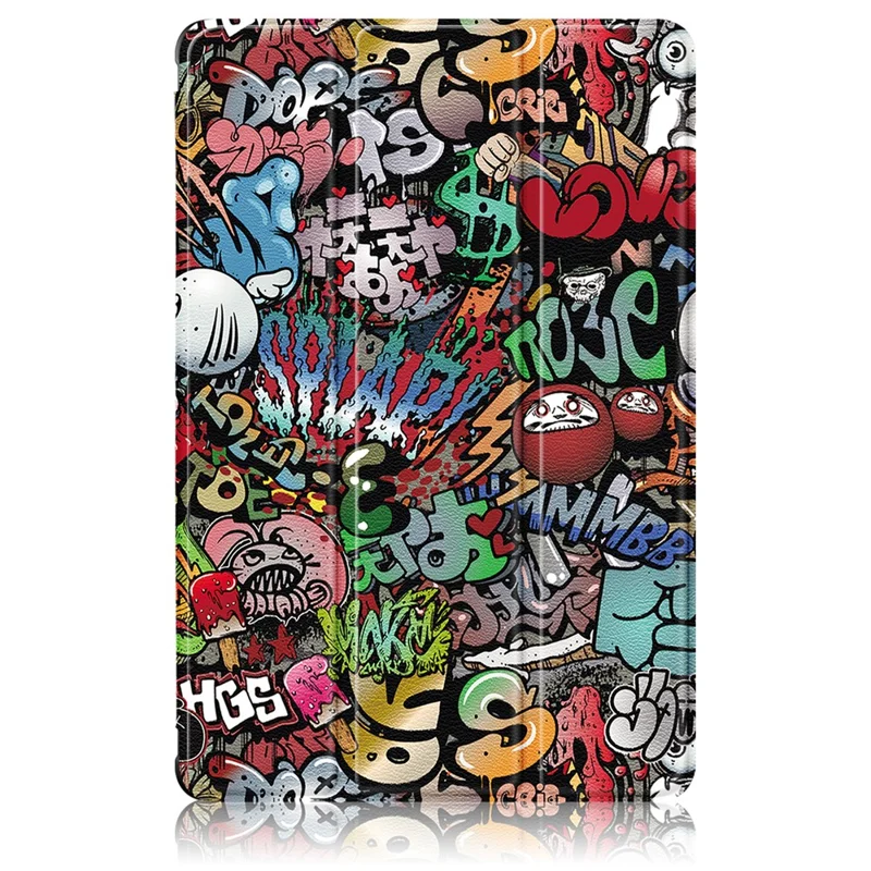 For Samsung Galaxy Tab A9+ x210 x216 Case Tri-fold Stand Pattern Printing Tablet Cover - Graffiti