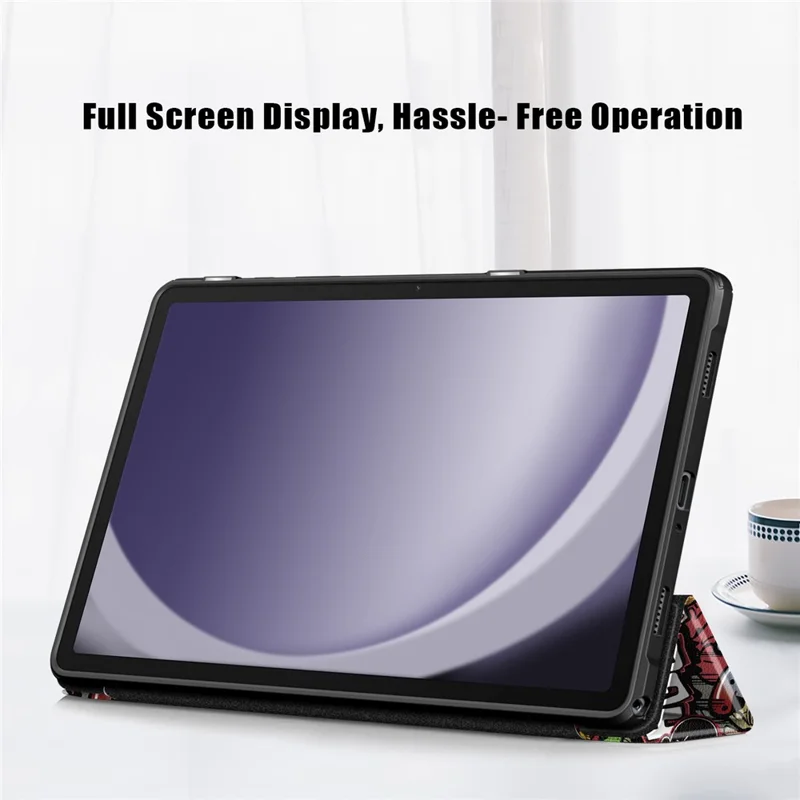 For Samsung Galaxy Tab A9+ x210 x216 Case Tri-fold Stand Pattern Printing Tablet Cover - Graffiti