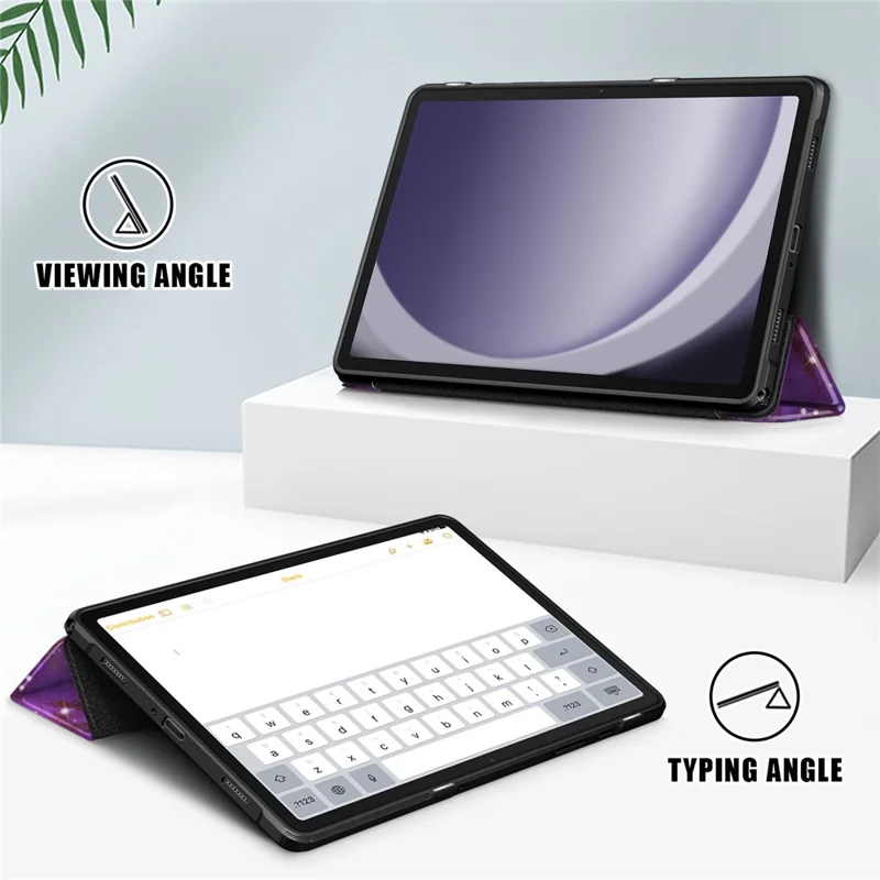 For Samsung Galaxy Tab A9+ x210 x216 Case Tri-fold Stand Pattern Printing Tablet Cover - Galaxy