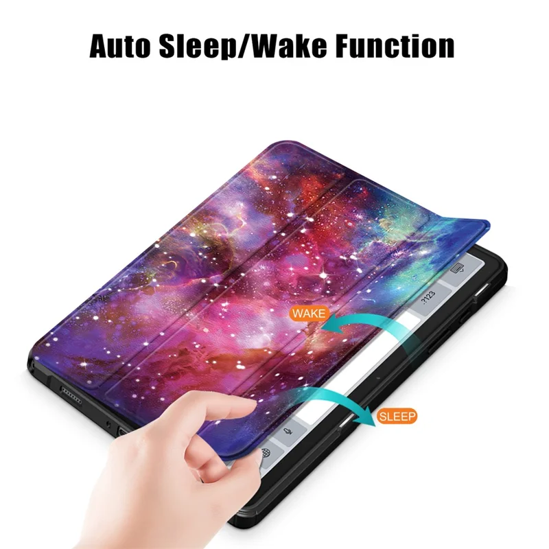 For Samsung Galaxy Tab A9+ x210 x216 Case Tri-fold Stand Pattern Printing Tablet Cover - Galaxy
