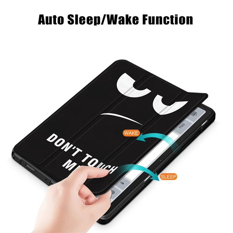 For Samsung Galaxy Tab A11+ / A9+ Case Tri-fold Stand Pattern Printing Tablet Cover - Don't Touch Me