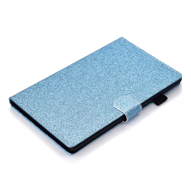 Pour Samsung Galaxy Tab A9+ Glittery Powder Tablet Case Card Slot PU Leather Cover - Bleu