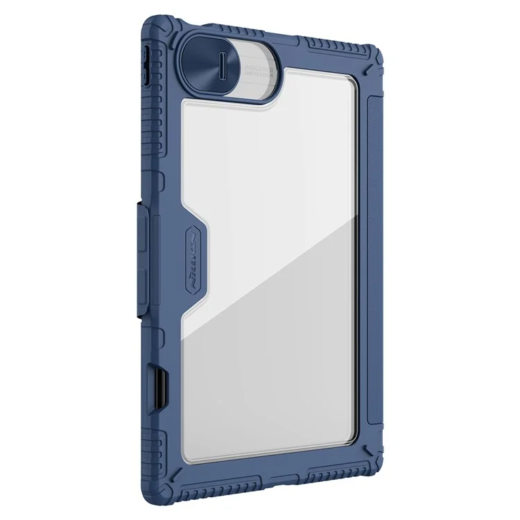 NILLKIN Bumper Leather Case Pro para Huawei MatePad Pro 13.2 Funda Tapa Deslizante de Cámara Funda de Tableta Cuero PU Antiimpactos - Azul