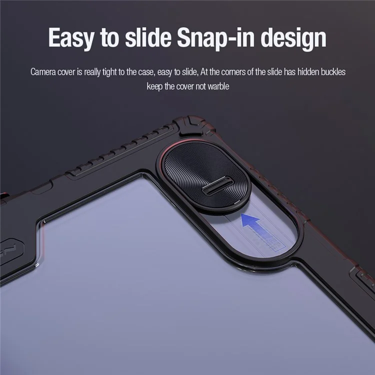 NILLKIN Bumper Leather Case Pro para Huawei MatePad Pro 13.2 Funda Tapa Deslizante de Cámara Funda de Tableta Cuero PU Antiimpactos - Azul