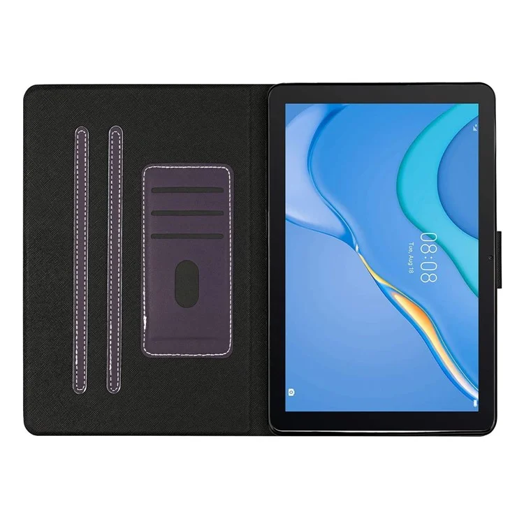 Staubdichte Tablettenhülle für Samsung Galaxy Tab A9+ Kartenhalter PU-Leder-Schale - Lila