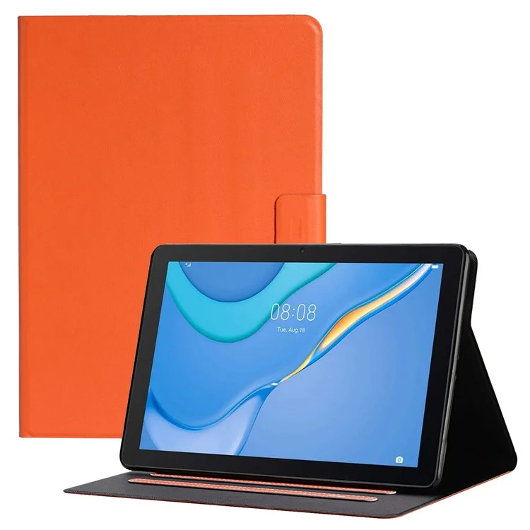 For Samsung Galaxy Tab A9 PU Leather Case Slim-Fit Card Holder Tablet Cover - Orange
