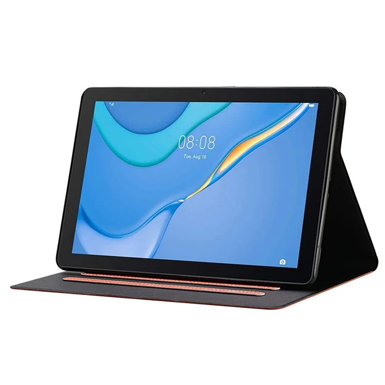 For Samsung Galaxy Tab A9 PU Leather Case Slim-Fit Card Holder Tablet Cover - Orange