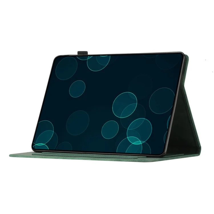 Geprägtes Etui für Samsung Galaxy Tab A9 Case Kartenschlitz PU-Leder Ständer Tablet-Abdeckung - Grün