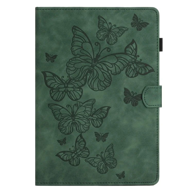 Geprägtes Etui für Samsung Galaxy Tab A9 Case Kartenschlitz PU-Leder Ständer Tablet-Abdeckung - Grün