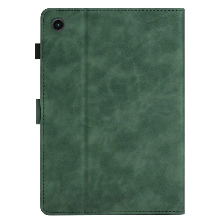 Geprägtes Etui für Samsung Galaxy Tab A9 Case Kartenschlitz PU-Leder Ständer Tablet-Abdeckung - Grün