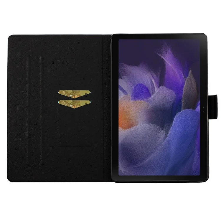 Pour Samsung Galaxy Tab A9 Case Pattern Impression Titulaire de carte Tablet Couverture en cuir - Marguerite