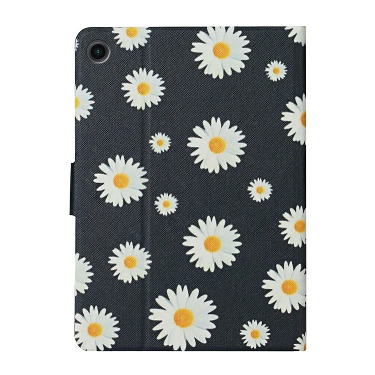 Pour Samsung Galaxy Tab A9 Case Pattern Impression Titulaire de carte Tablet Couverture en cuir - Marguerite