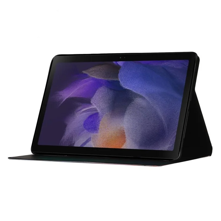 For Samsung Galaxy Tab A9+ Leather Case Card Holder Pattern Smart Tablet Cover - Wolf