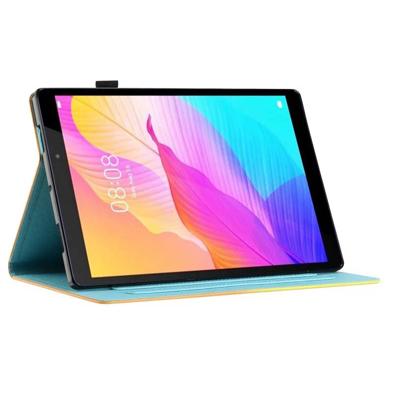 For Samsung Galaxy Tab A9 PU Leather Case Folio Stand Pattern Tablet Cover with Card Slots - Corgi