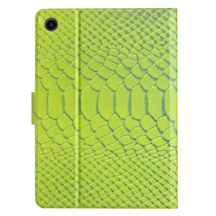 Für Samsung Galaxy Tab A9 Pattern Folio Case Smart PU Leder Tablet Cover - Grünes Krokodil-Muster