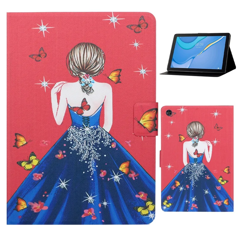 For Samsung Galaxy Tab A9 Case Card Holder Leather Stand Tablet Cover - Butterfly Girl