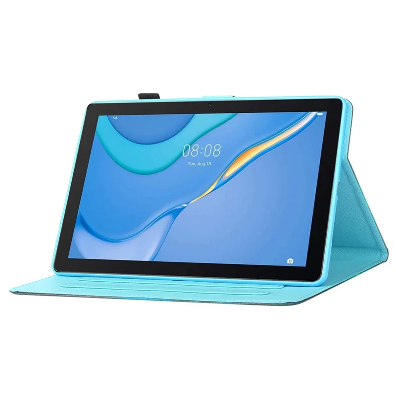 Para el caso de la tableta Samsung Galaxy Tab A9+ Ranura para tarjetas Patrón de impresión Cubierta de cuero para tableta - Búho arcoíris