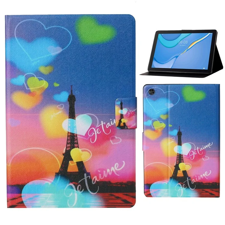 For Samsung Galaxy Tab A9+ Case Pattern Printing Card Slots Tablet Cover - Tower