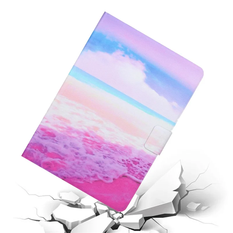 Funda Samsung Galaxy Tab A9+ Caso de tableta de cuero PU con soporte para tarjetas - Mar rosa