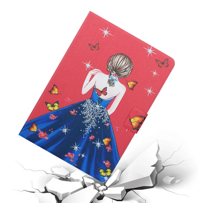 For Samsung Galaxy Tab A9+ Case PU Leather Tablet Cover with Card Holder - Butterfly Girl