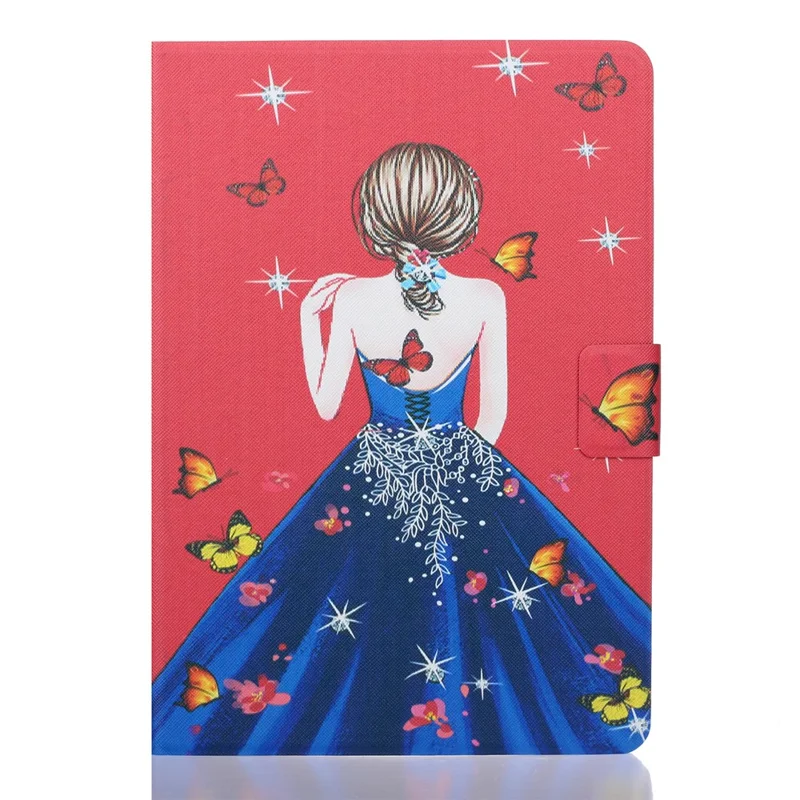 For Samsung Galaxy Tab A9+ Case PU Leather Tablet Cover with Card Holder - Butterfly Girl
