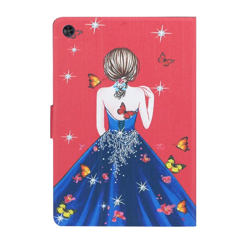 For Samsung Galaxy Tab A9+ Case PU Leather Tablet Cover with Card Holder - Butterfly Girl