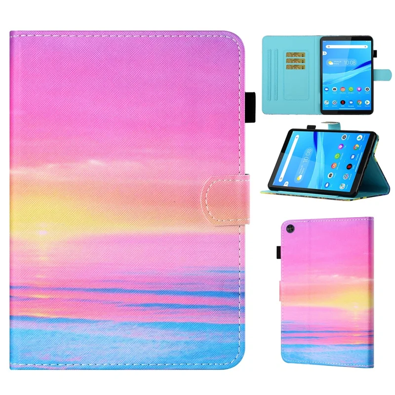 For Samsung Galaxy Tab A9 Case Card Slots Pattern Printing Tablet Cover - Sunrise