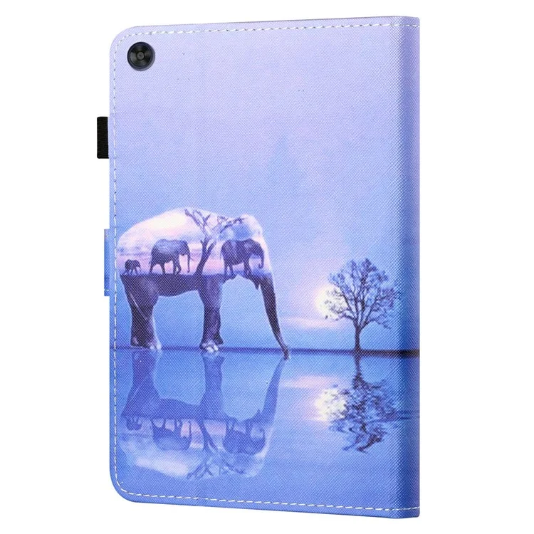 For Samsung Galaxy Tab A9+ Case Stand Tablet Cover with Card Slots - Tree and Elephant