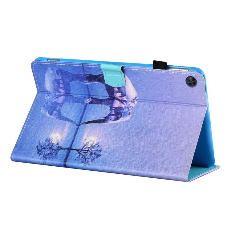 For Samsung Galaxy Tab A9+ Case Stand Tablet Cover with Card Slots - Tree and Elephant