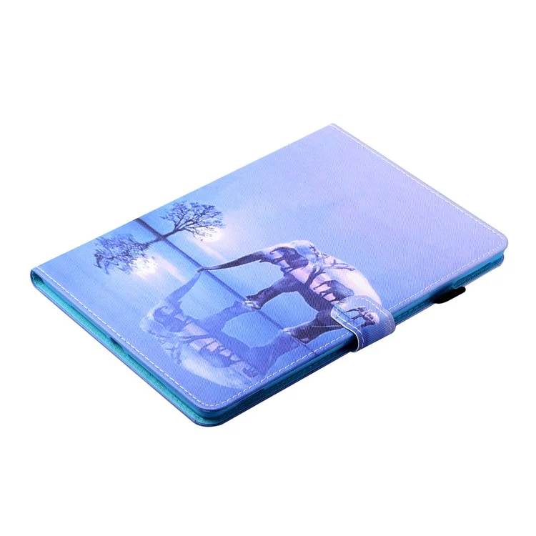 For Samsung Galaxy Tab A9+ Case Stand Tablet Cover with Card Slots - Tree and Elephant