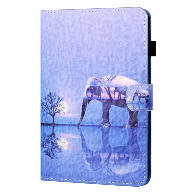 For Samsung Galaxy Tab A9+ Case Stand Tablet Cover with Card Slots - Tree and Elephant